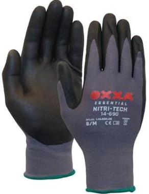 OXXA® Nitri-Tech 14-690 handschoen - zwart/grijs - 6/xs