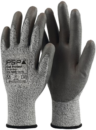 PSP 15-600 Cut Protect Cut D PU Grey Werkhandschoen