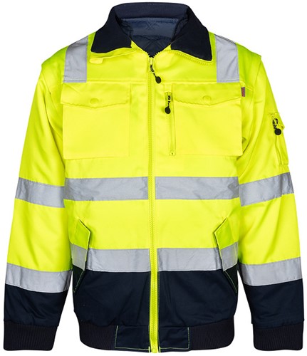 OXXA Agatha 0962 pilotjack - fluo geel/marineblauw - m