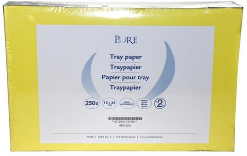 PURE Traypapier 18x28cm geel