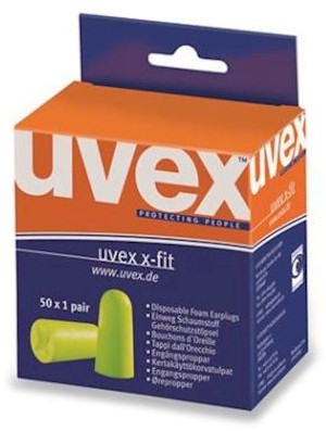uvex x-fit oordop, 50 paar in minidispenser