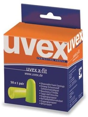uvex x-fit oordop, 50 paar in minidispenser