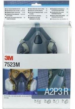3M 7523M starterskit voor halfgelaatsmaskers met A2-P3 R filtercombinatie