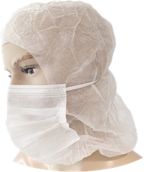 PSP 55-601 Disposable Astro Cap met mondmasker PP wit