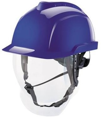 MSA V-Gard 950 ongeventileerde veiligheidshelm blauw