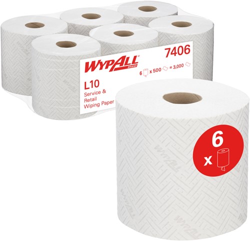 Wypall L10 7406 Extra+ Poetsdoek Centerfeed Roll 