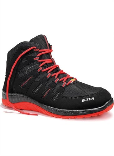 Elten Maddox Black-Red Mid werkschoenen S3